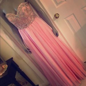 Pink Prom dress floor length gently used sz10